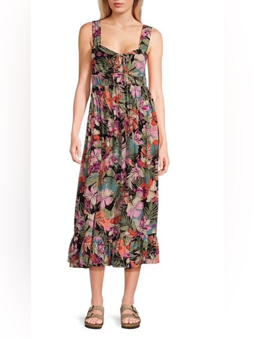 Roxy, large, Paradise Winds Tropical Midi Dress
